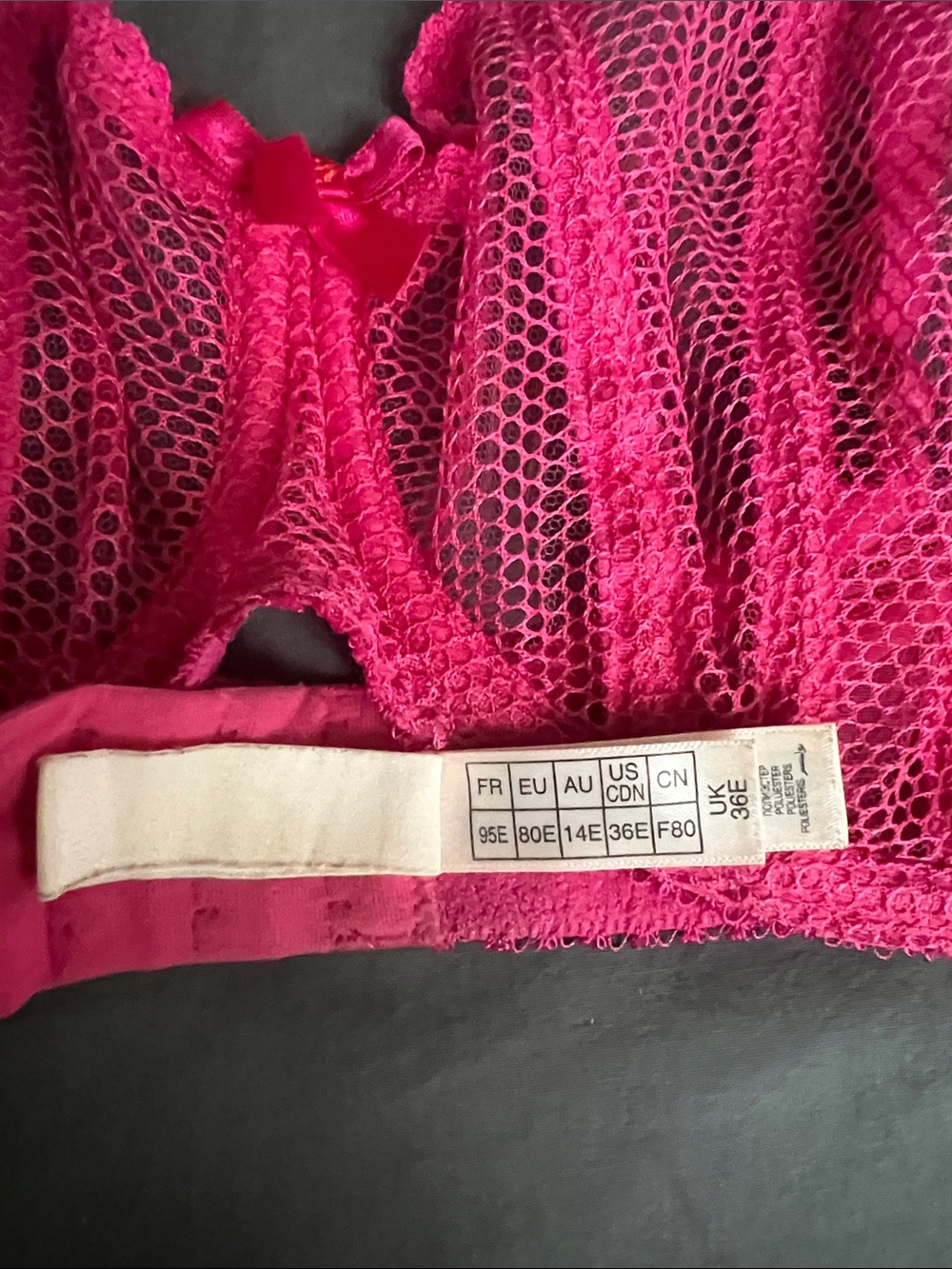 Agent Provocateur Neon Pink Sheer Mesh Balconette Set - Picture 4 of 6